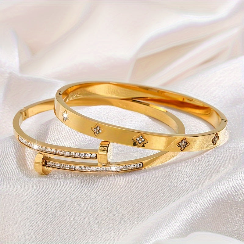 Elegantes Edelstahl-Armband-Set