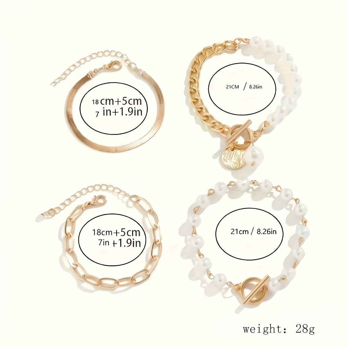 Elegantes Stil 4pcs Armband Set