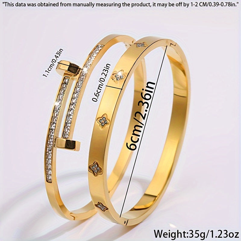 Elegantes Edelstahl-Armband-Set