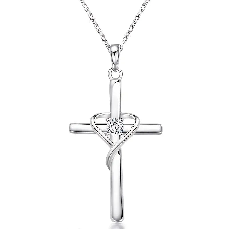 Elegantes, Einfaches, Klassisches Herz-Kreuz-Pendellack,