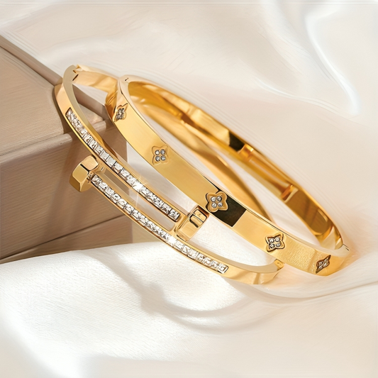 Elegantes Edelstahl-Armband-Set