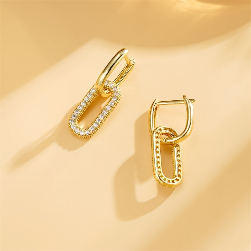 Golden Plated D-Bar Earrings