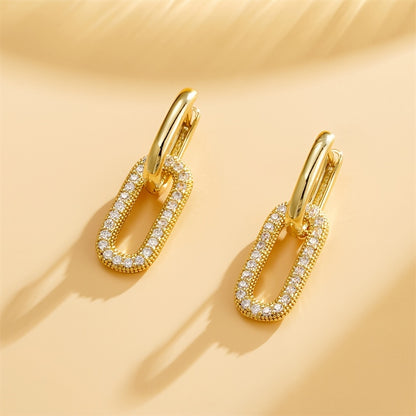 Golden Plated D-Bar Earrings
