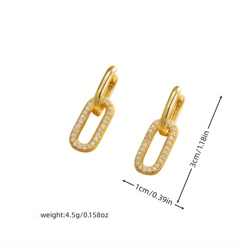 Golden Plated D-Bar Earrings