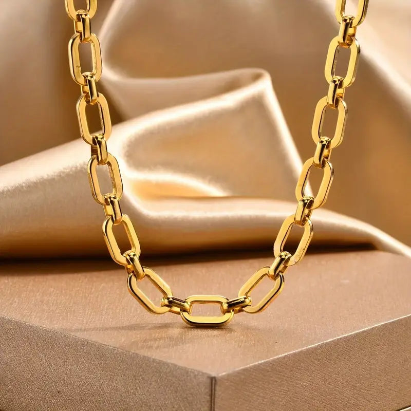 Elegantes Goldenes Edelstahl Handkettchen-Armband für Frauen - Luxuriöser Stil