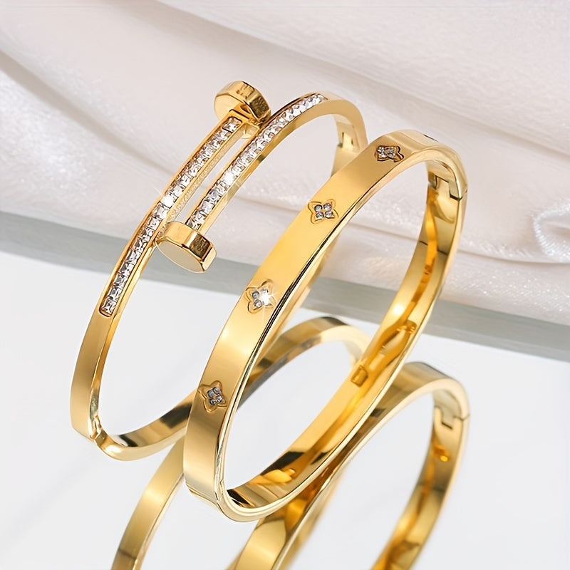 Elegantes Edelstahl-Armband-Set