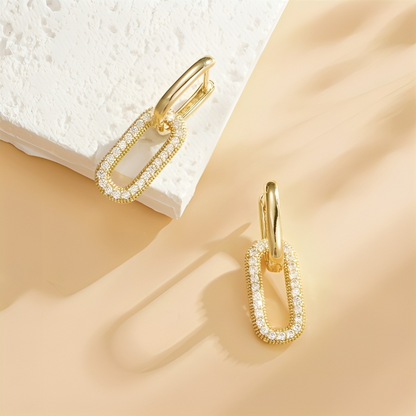 Golden Plated D-Bar Earrings