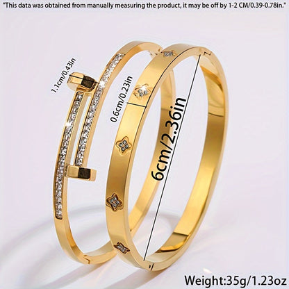 Elegantes Edelstahl-Armband-Set