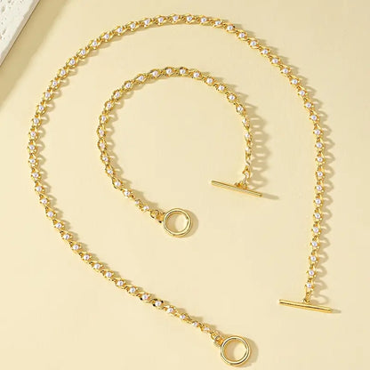 Trendy Chic Schmuckset - 1 Halskette + 1 Armband OT-Schließe Design