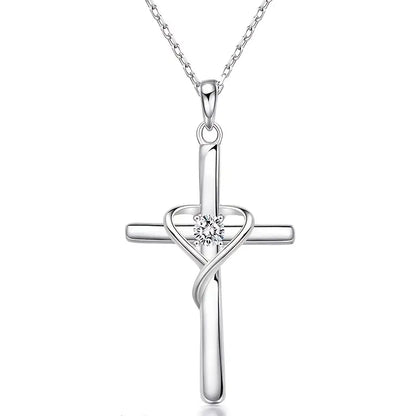 Elegantes, Einfaches, Klassisches Herz-Kreuz-Pendellack,