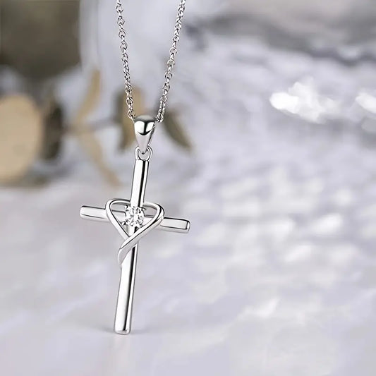 Elegantes, Einfaches, Klassisches Herz-Kreuz-Pendellack,