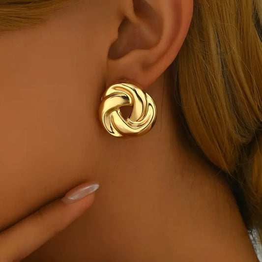 Damenmode Goldfarbene Spiral-Creolen Ohring für Frauen Perfekt für den Alltag