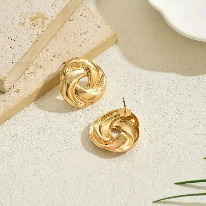 Damenmode Goldfarbene Spiral-Creolen Ohring für Frauen Perfekt für den Alltag