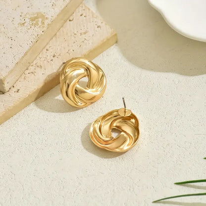 Damenmode Goldfarbene Spiral-Creolen Ohring für Frauen Perfekt für den Alltag