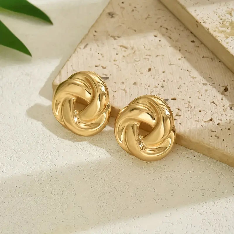Damenmode Goldfarbene Spiral-Creolen Ohring für Frauen Perfekt für den Alltag