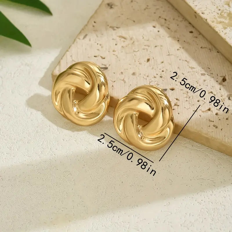 Damenmode Goldfarbene Spiral-Creolen Ohring für Frauen Perfekt für den Alltag