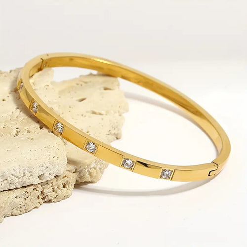 Luxus inspiriertes Edelstahl-Armband mit Funkelnden Strasssteinen