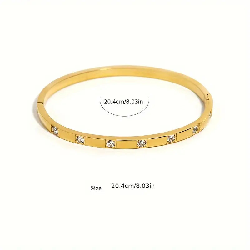 Luxus inspiriertes Edelstahl-Armband mit Funkelnden Strasssteinen