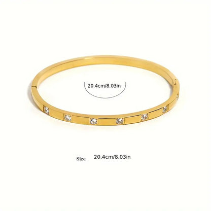 Luxus inspiriertes Edelstahl-Armband mit Funkelnden Strasssteinen